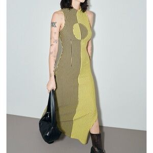 Fashion Brand Company Banana Stripe Maxi Dress